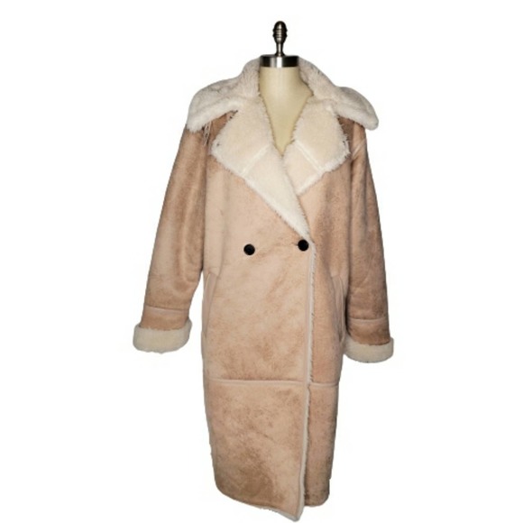 Avec Les Filles Jackets & Blazers - Avec Les Filles Asymmetrical Faux Shearling Coat